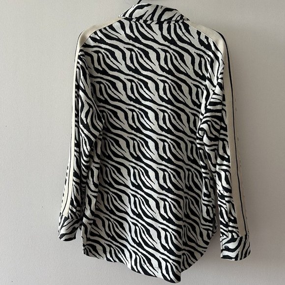 Palm Angels Shirt Womens Black White Zebra Stretch Woven Sz S - Picture 7 of 12